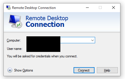 The Remote Desktop Connection program for Windows keeps being in a blue  screen and prompts for a later state - Microsoft Q&A