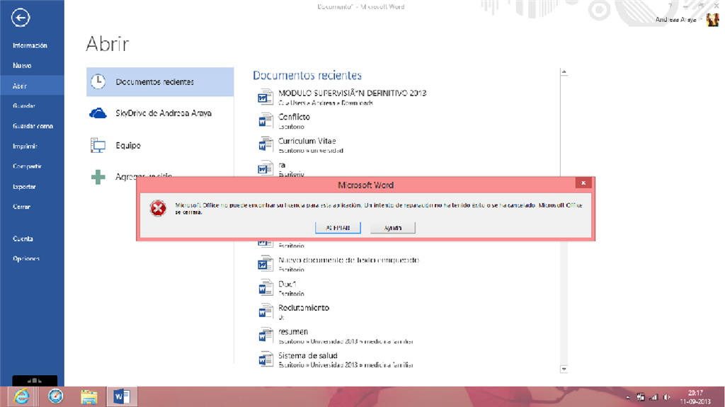 mi office 2013 professional no funciona y se cierra - Microsoft Community