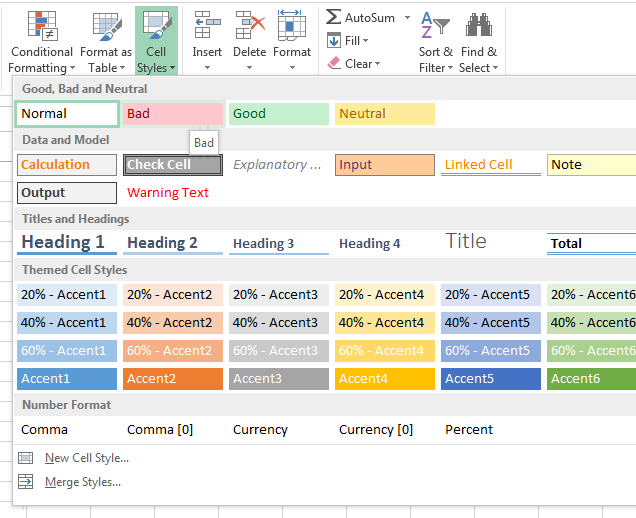 ms excel ribbon