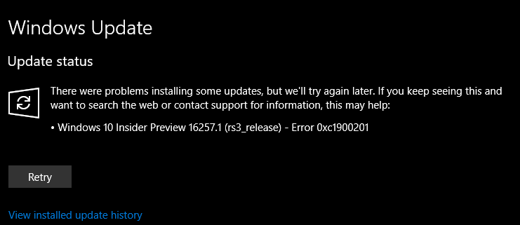 Error update windows insider preview - Microsoft Community