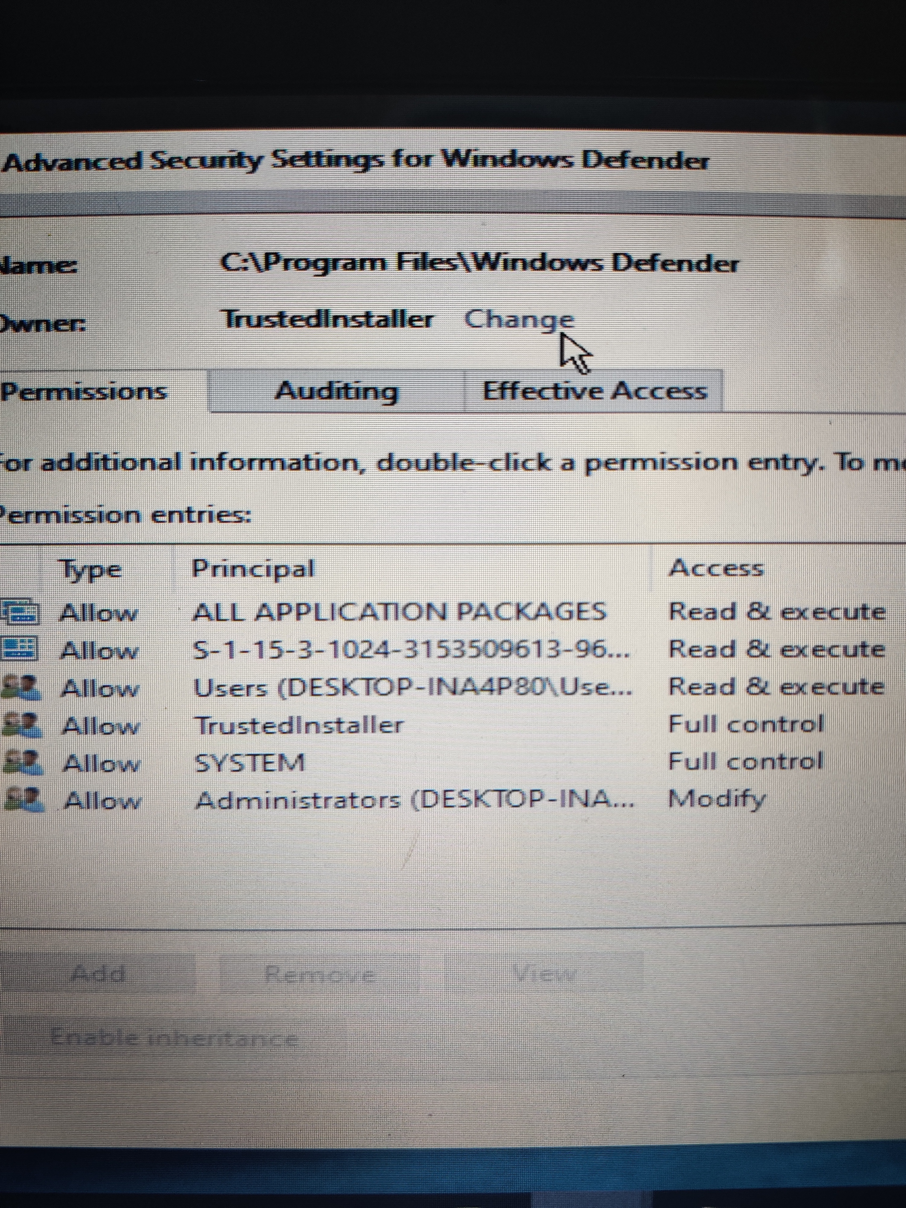 Trying to remove a file protected by &ldquo;trusted installer 