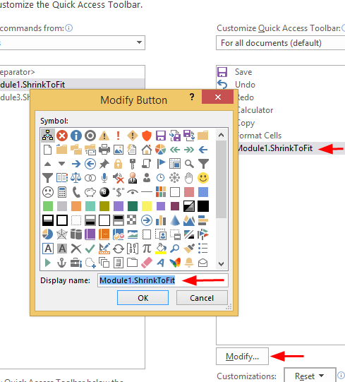 Excel Quick Access Toolbar - Shrink to Fit Button - Microsoft Community