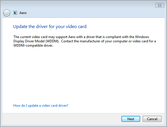 Aero driver. Windows Aero ошибка. Twwomon WDDM display Driver.