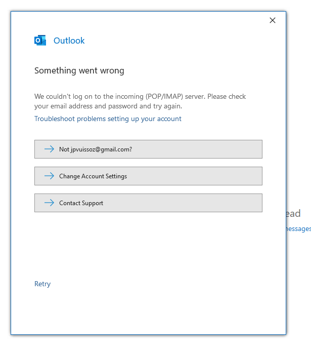 Outlook does not connect to GMAIL IMAP anymore Microsoft Community