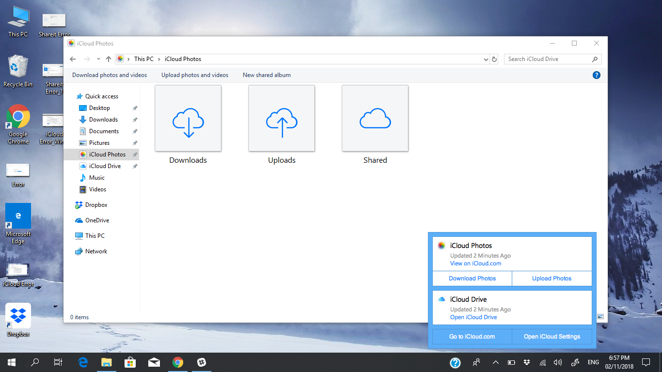 Ошибка 101 icloud windows 10