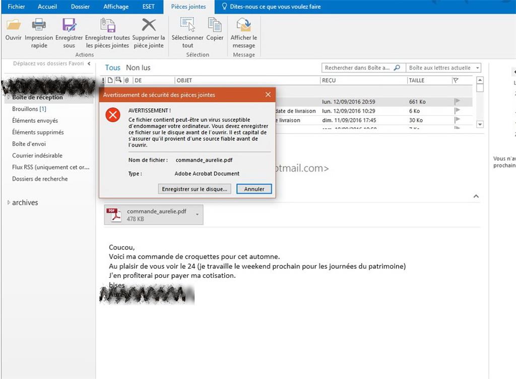 outlook double cliquer pour ouvrir un mail