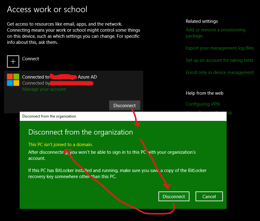 Remove Work or School account option when signing into Microsoft