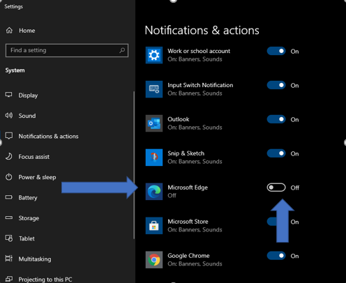 Microsoft Edge Does Not Show Up In The Notification And Action Center 