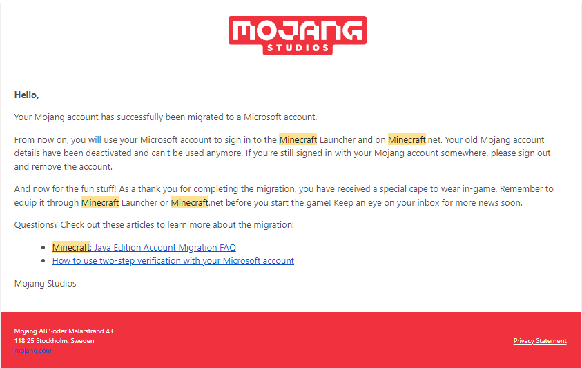 Mojang to Microsoft migration error. What do I do? : r/Minecraft