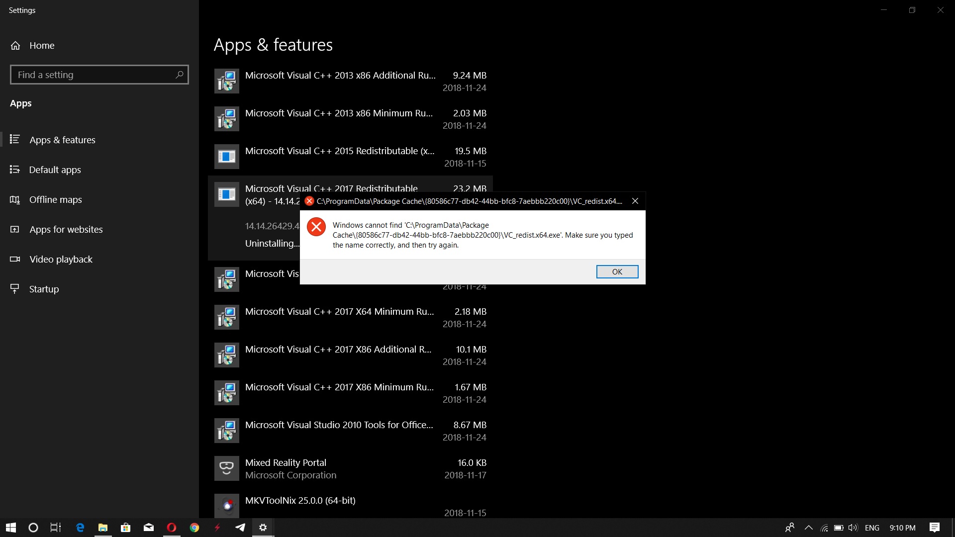 Help With Uninstall / Fix Of Visual C++ 2017 And 2015 - Microsoft Community