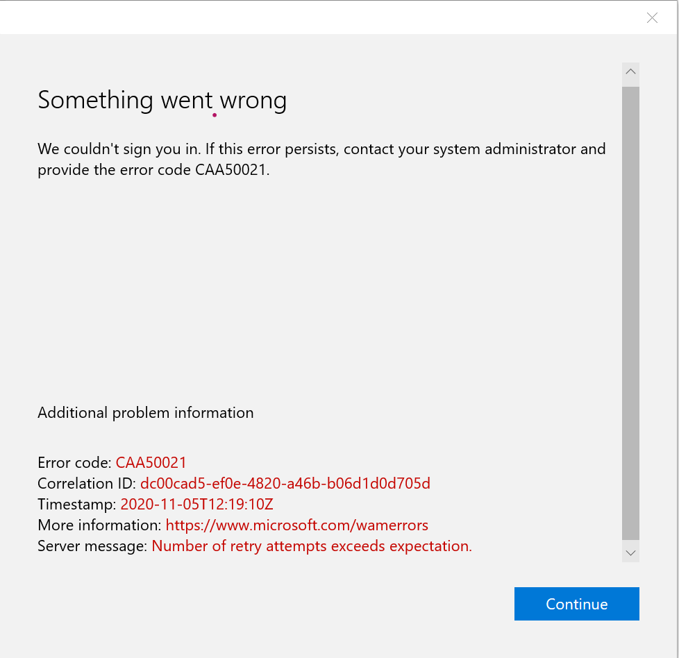 Power Bi Error Code Caa50021