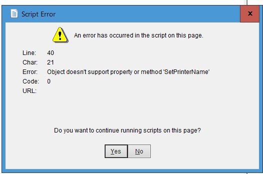 script error when opening print managment in windows 10 