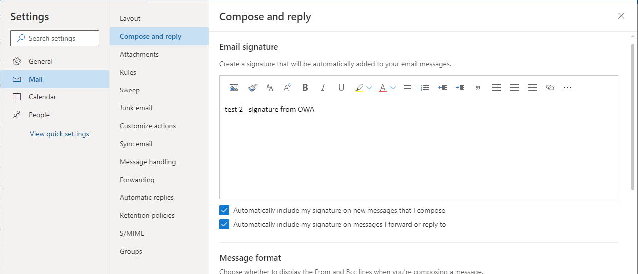 microsoft outlook email signature not saving