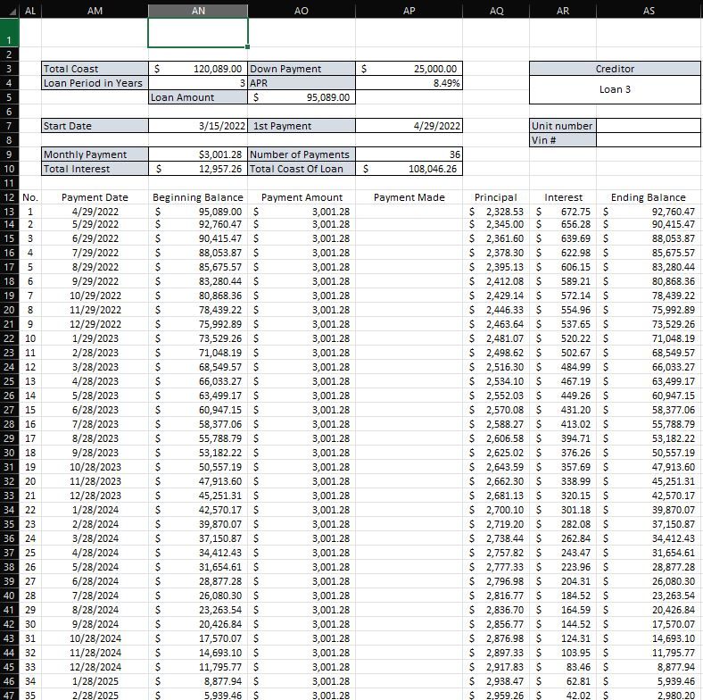 Excell loan calculator - Microsoft Community