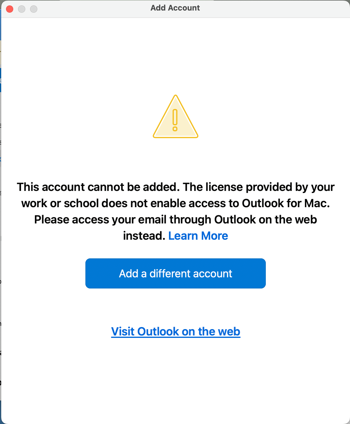 Why does my Microsoft account not work on Mac?