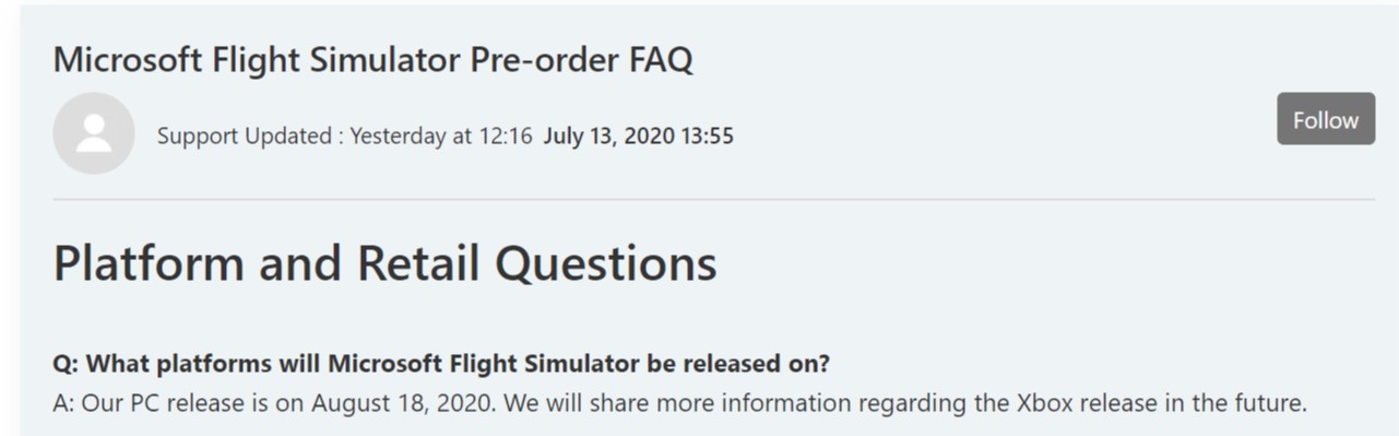 microsoft flight simulator 2020 xbox console release date