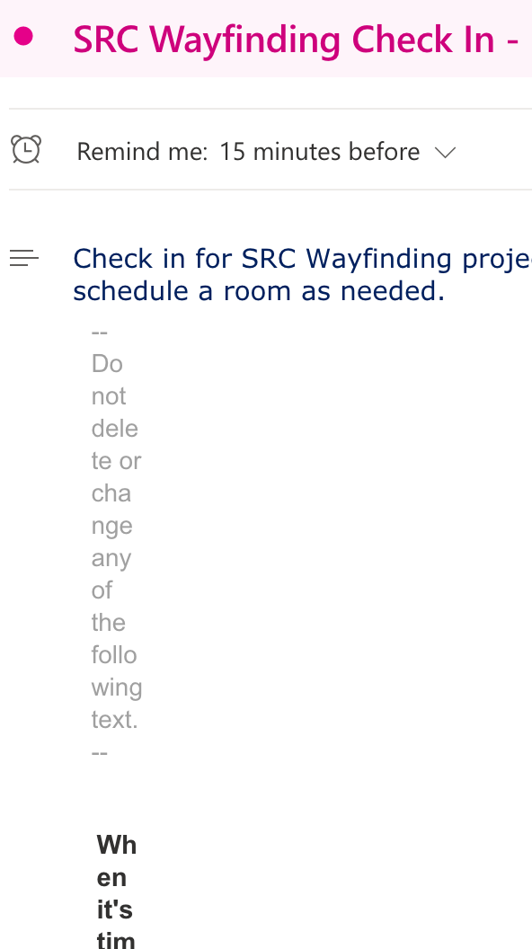 Online Outlook Calendar Not displaying details correctly. Microsoft