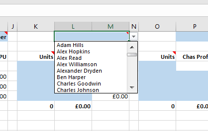 Excel Data Validation - can't scroll down list using either the