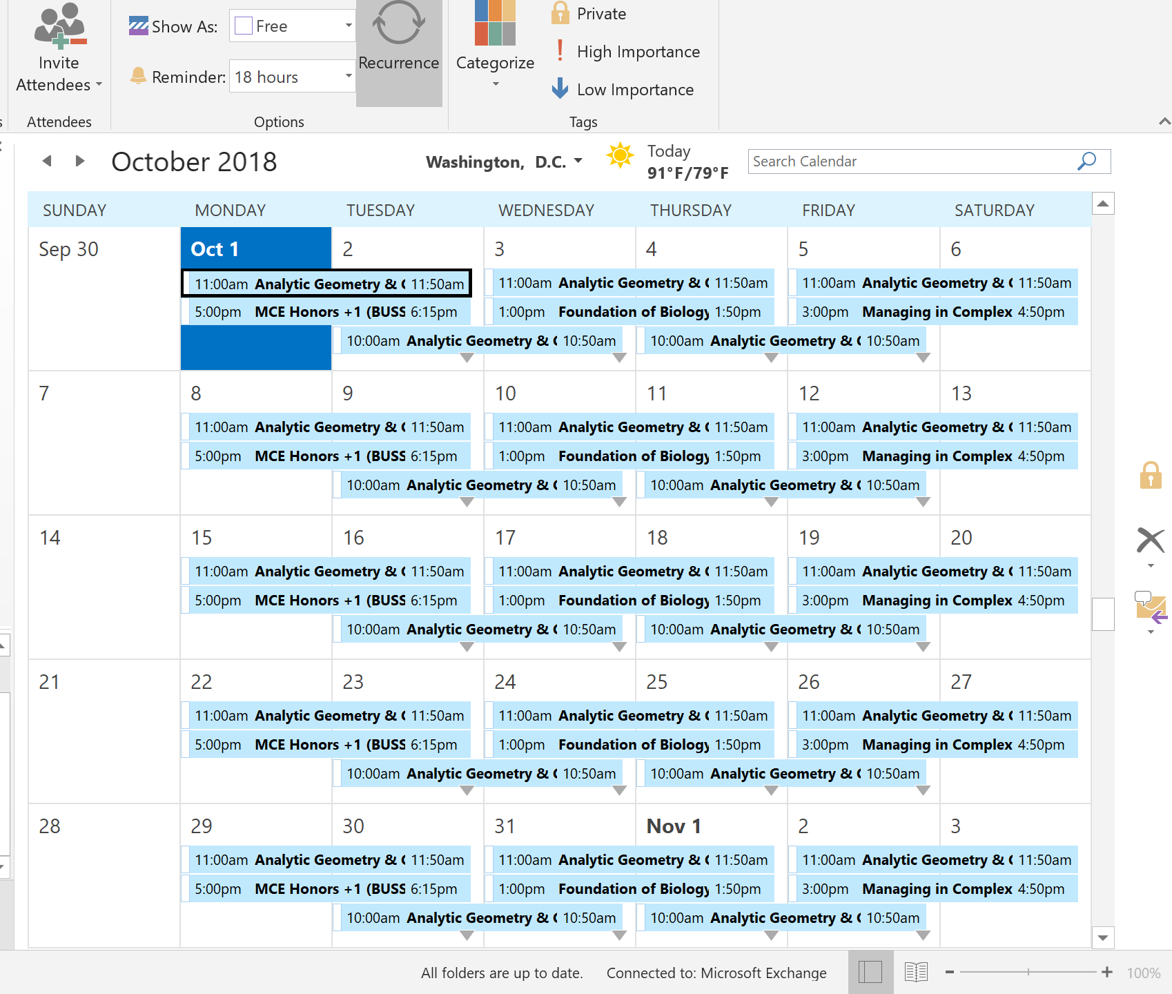 Outlook Calendar Event Formatting Take Up Too Much Space In View