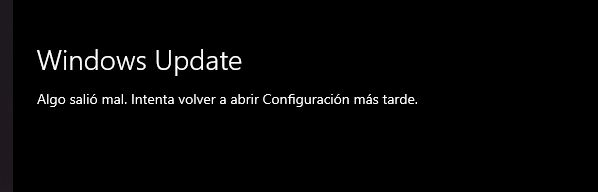 Windows Update Algo Salió Mal. Intenta Volver A Abrir Configuración ...