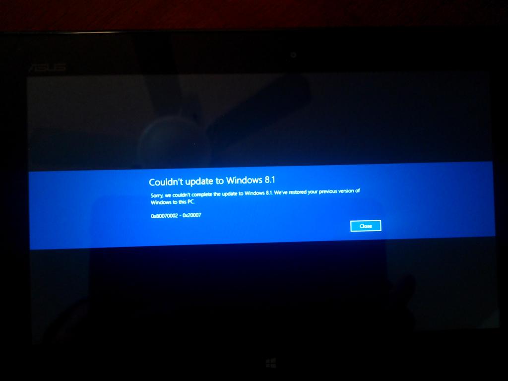 cant update windows 8 to windows 8.1