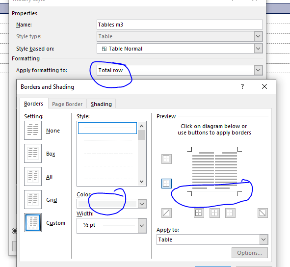 Word Table Designs Bottom Border Not Showing Microsoft Community