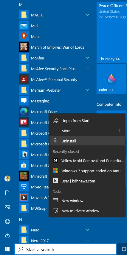 How do I unistall the Microsoft Edge "Update" - Microsoft Community