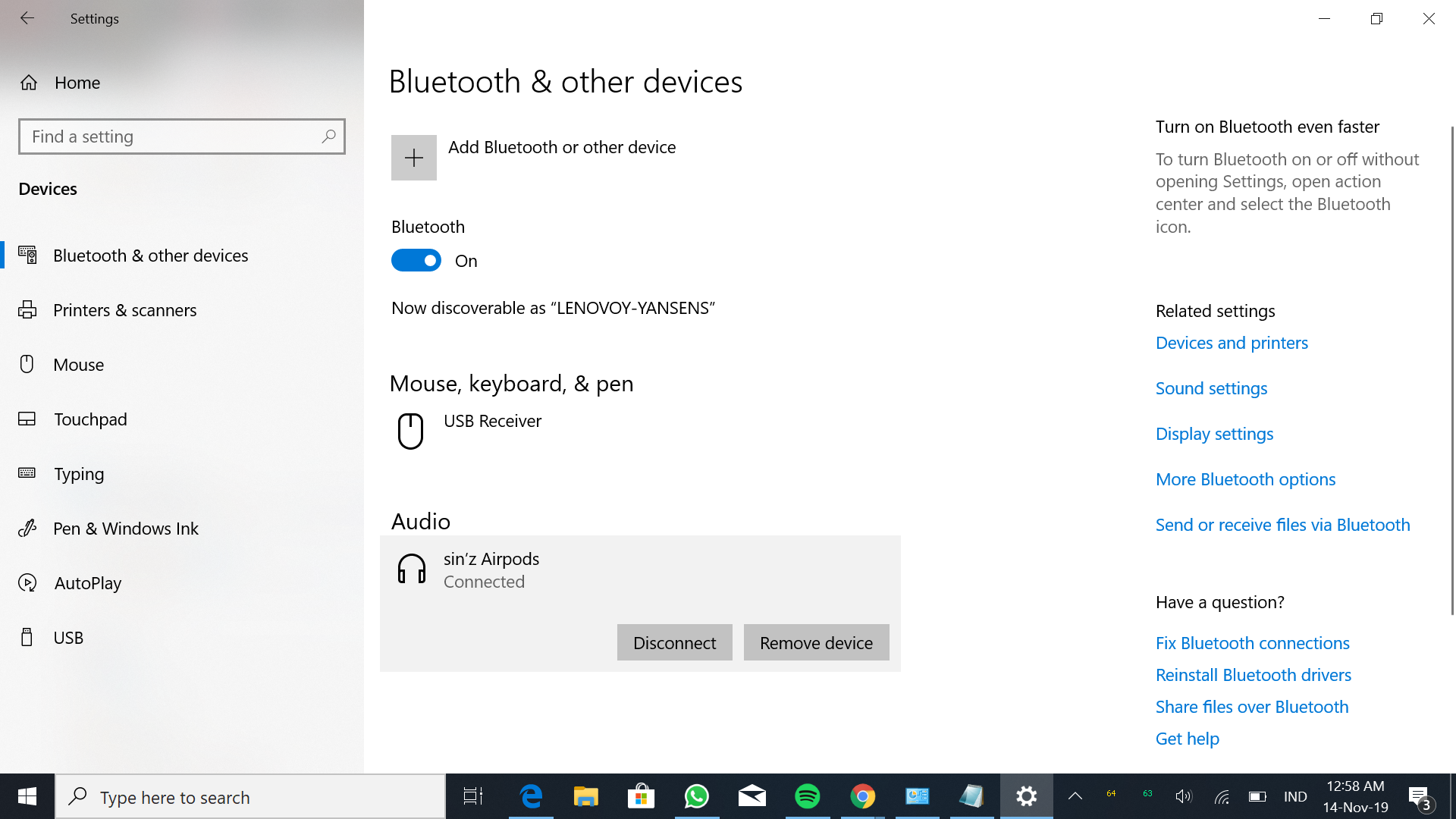 I Have Problem With My Airpods Connected To My Windows 10 Laptop But Microsoft Community
