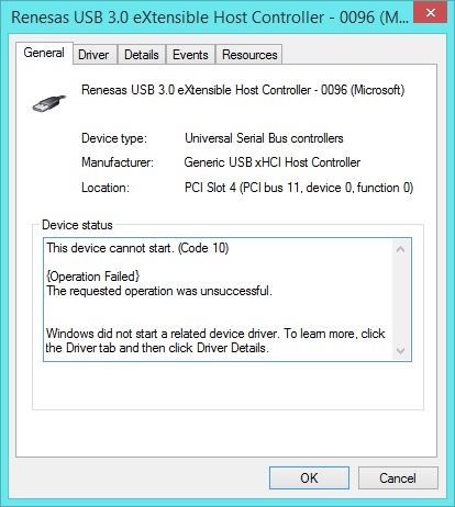 Usb Drivers Not Loading Error Code 10 In Device Manager Microsoft Community