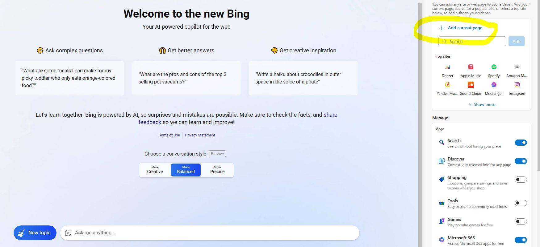 How can I add the new Bing to my sidebar in Edge? - Microsoft Community