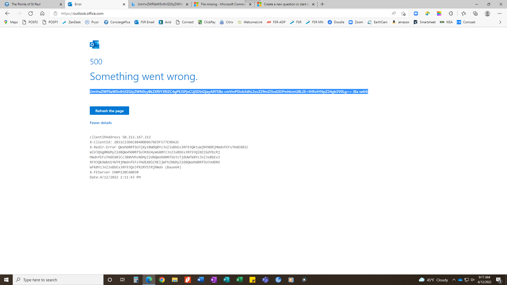 Error 500 Something went wrong Microsoft Community