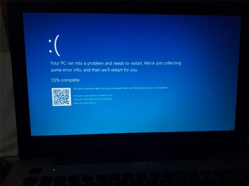 Blue Screen Error Stop Code Driver Irql Not Less Or Equal Microsoft