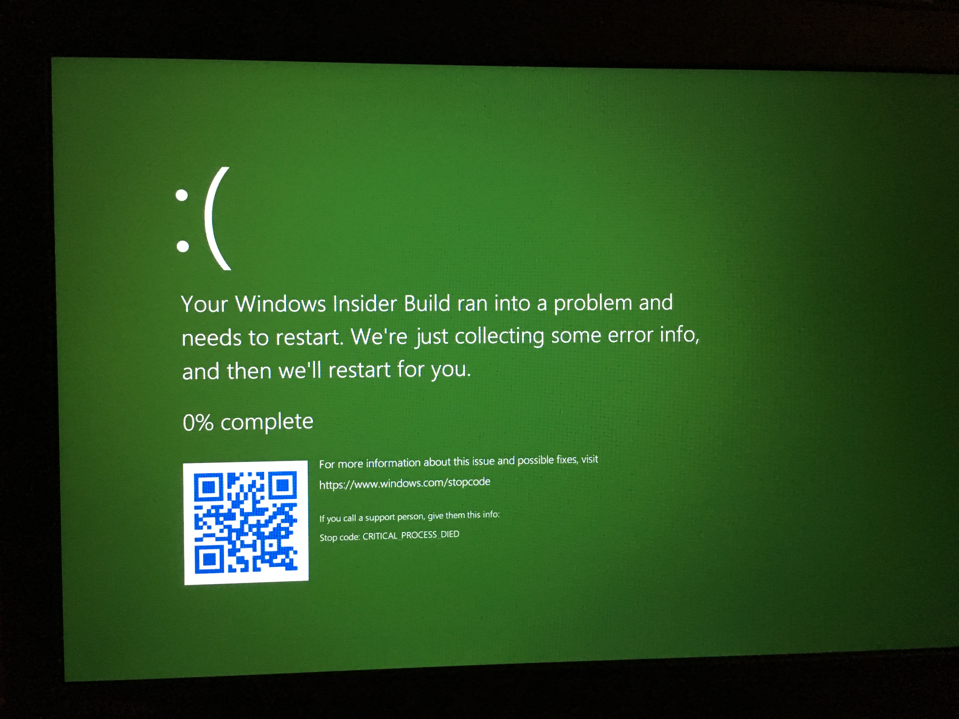 Windows Insider Build ran into a problem! - Microsoft Community