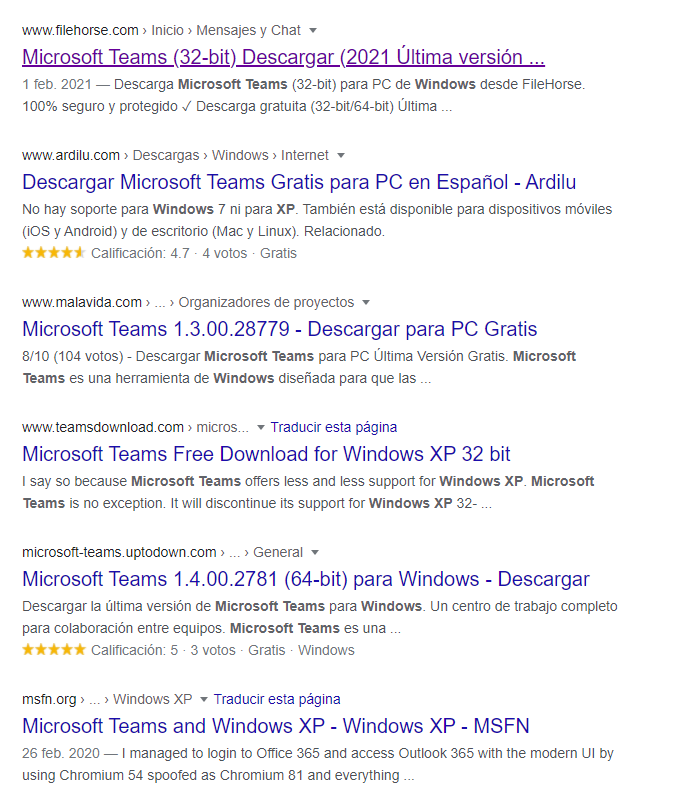 Necesito teams para win xp - Microsoft Community