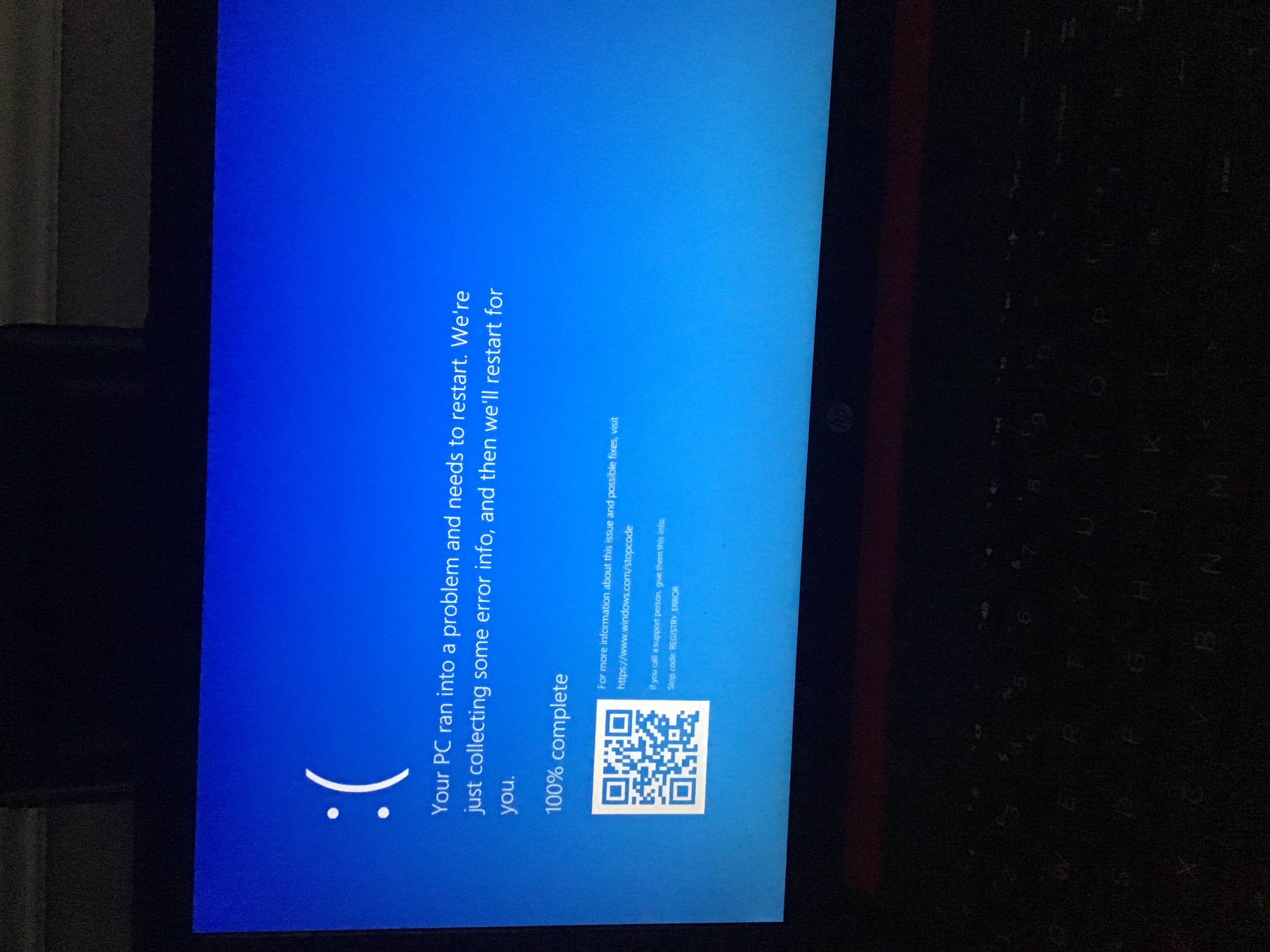 Blue Screen Stopcode Registry Error Microsoft Community