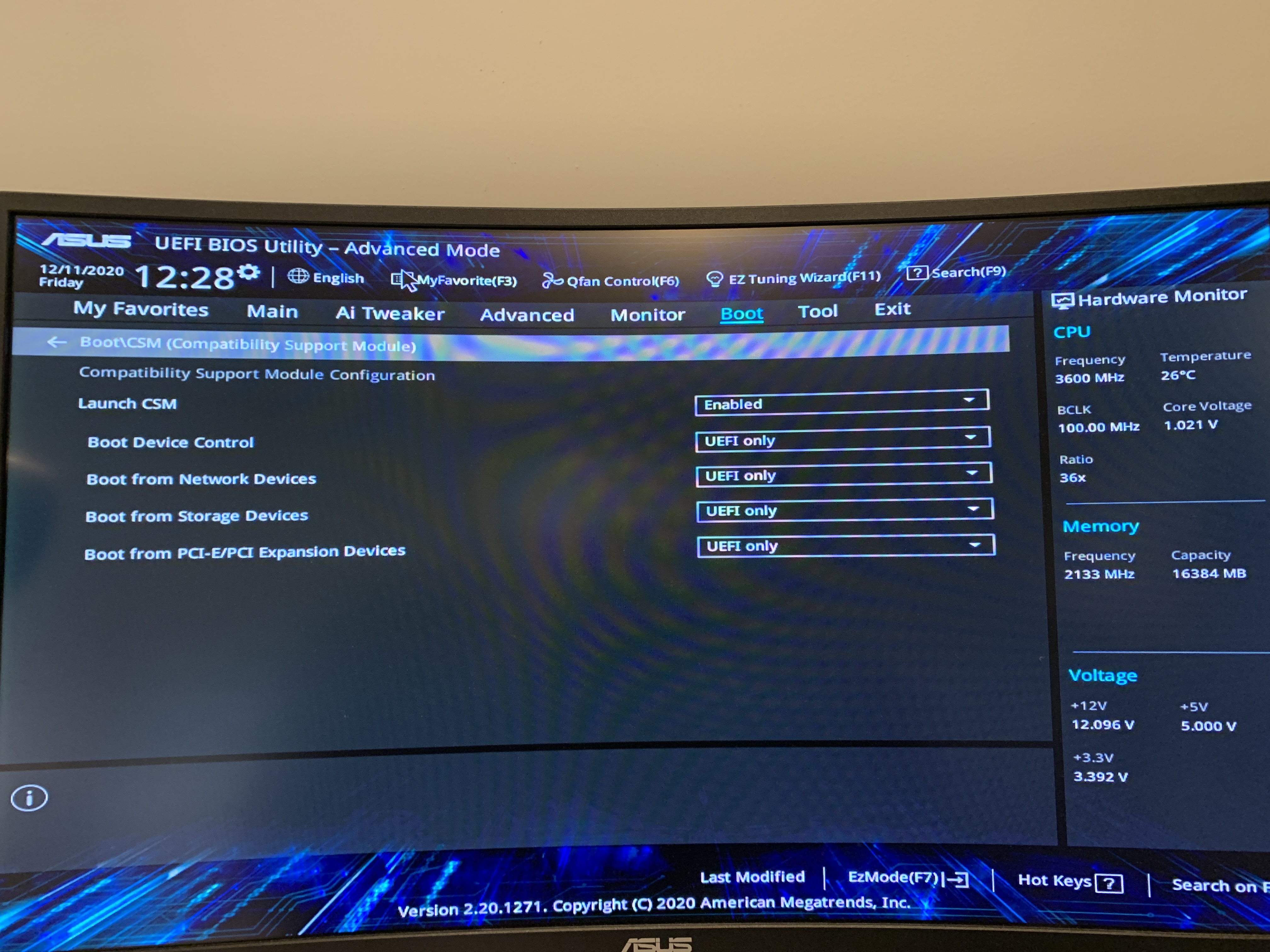 Question - Black screen when trying to start UEFI BIOS