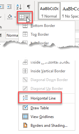 Insert a horizontal line - Microsoft Support