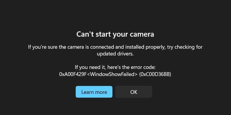 Windows 11 Camera Issue - Microsoft Community