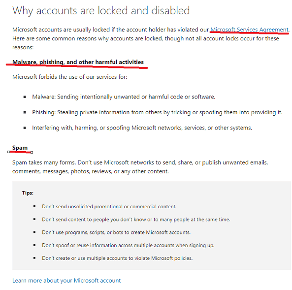 Account Blocked - Compliance Lock - SIR12609031 - Microsoft Community