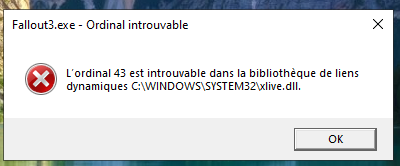L'Ordinal 43 Est Introuvable (Xlive.Dll) - Communauté Microsoft