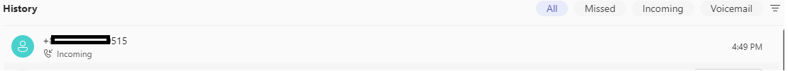 Teams - how to configure display in call history to show - currently ...