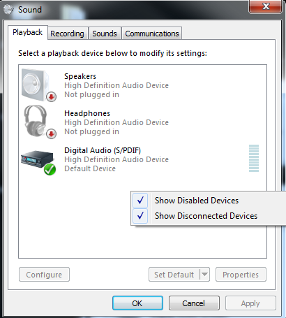 Windows 7 HDMI Audio Not Being Detected. - Microsoft Community