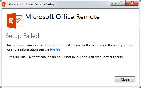 Cannot install Microsoft Office Remote - Microsoft Community