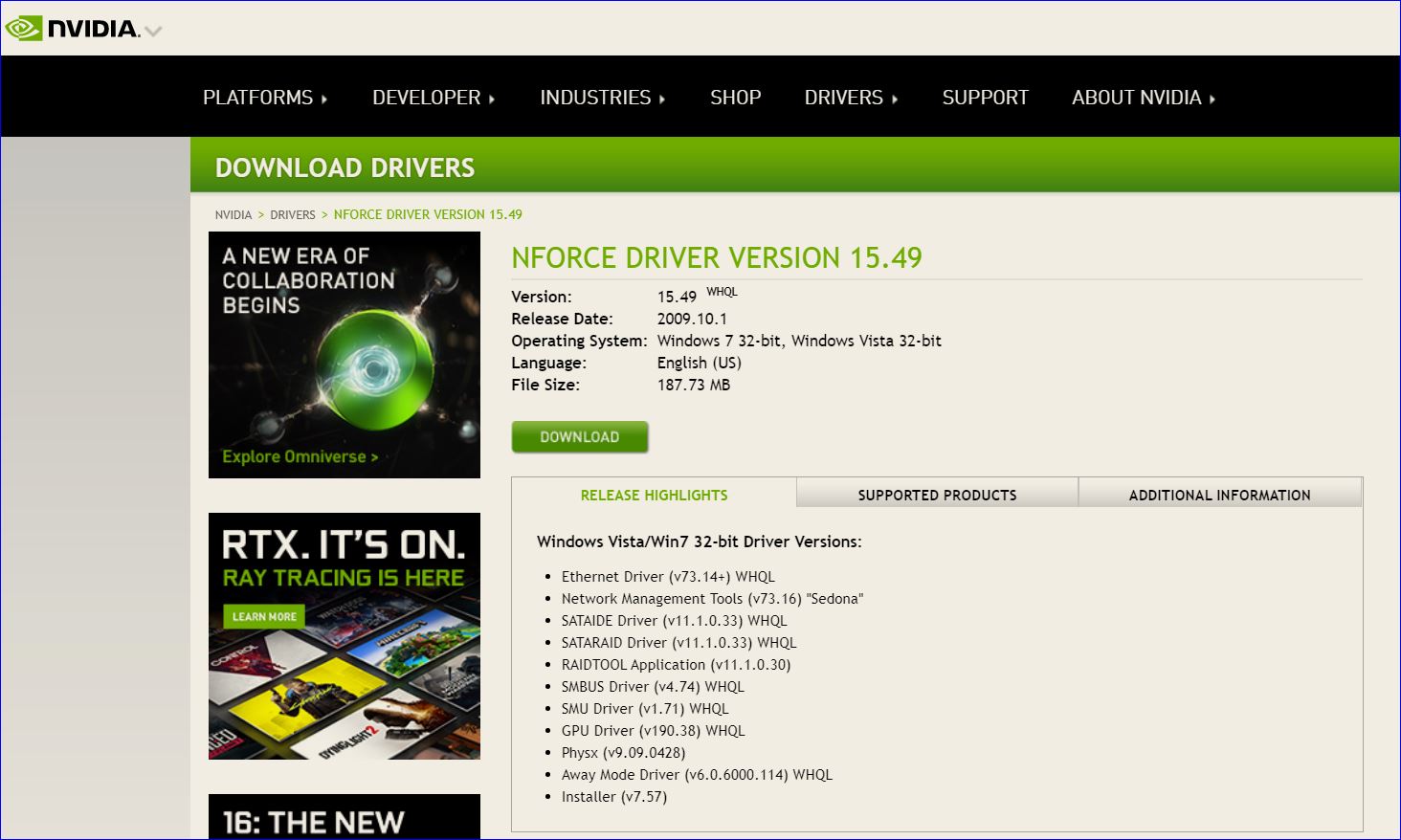 Nforce driver 2024 version 15.49