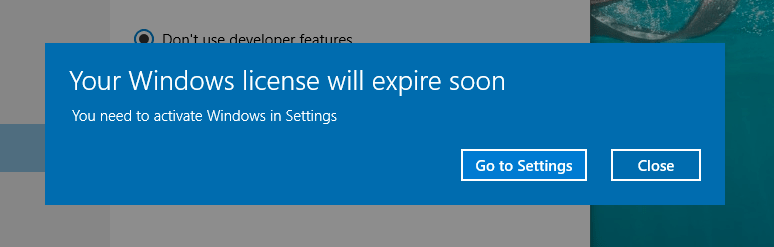 Windows license expire issue
