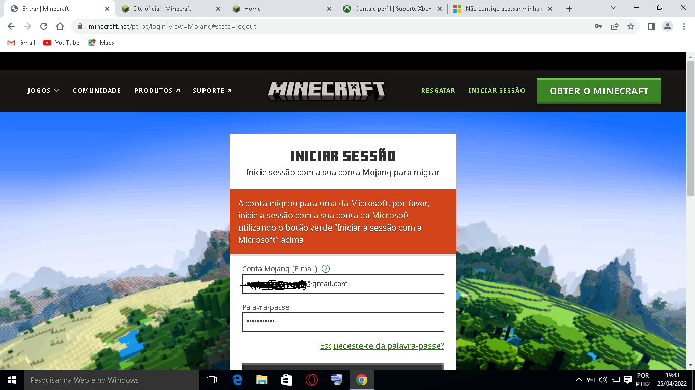 Não Consigo Acessar Minha Conta Mojang/Minecraft Após A Migração.