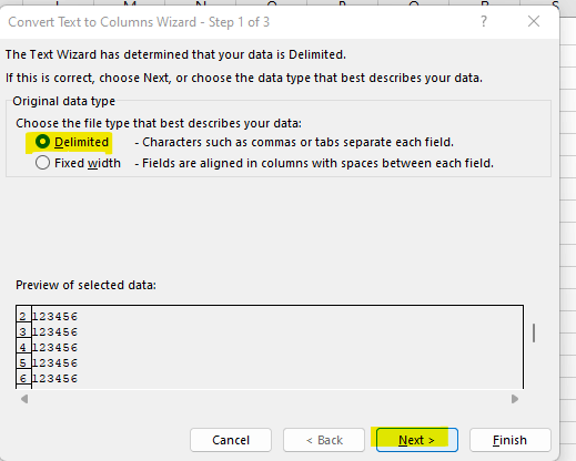 when-importing-data-from-txt-to-excel-i-need-the-green-triangles-to