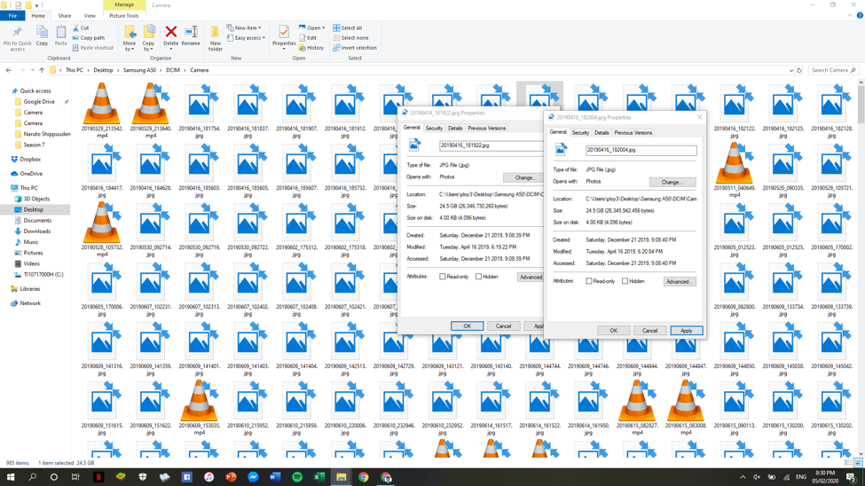 Two Blue File Size/Photos - Microsoft Community