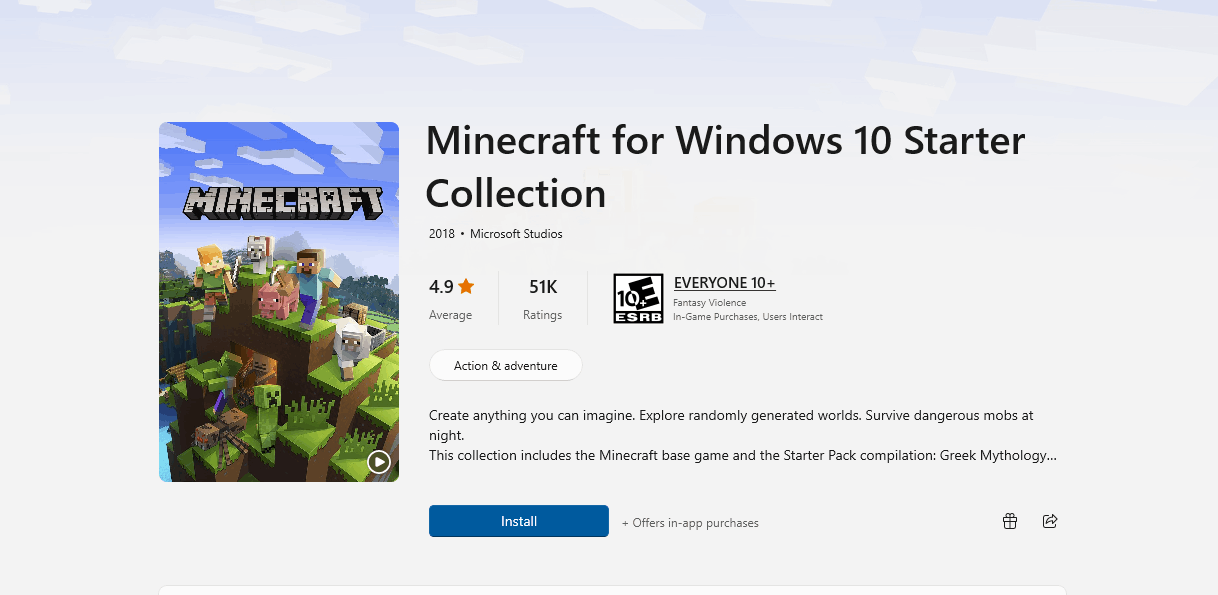 can t download minecraft windows 10