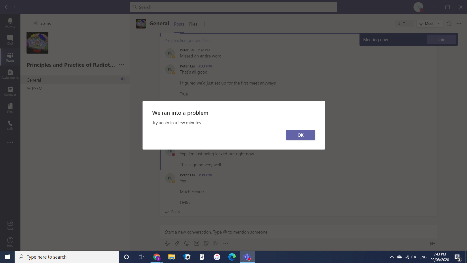 Unable To Join Microsoft Teams Meeting On Desktop - Microsoft Community